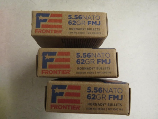 3 20 round boxes of Hornady 5.56 Nato