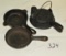 mini cast iron skillets & waffle iron