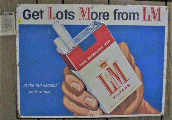 L&M metal advertising sign
