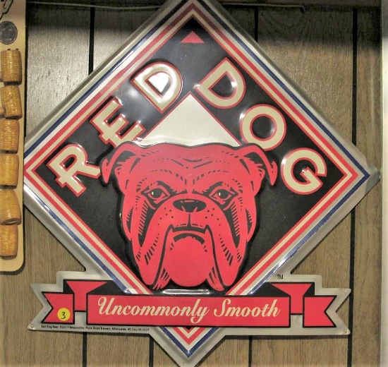 Red Dog metal sign