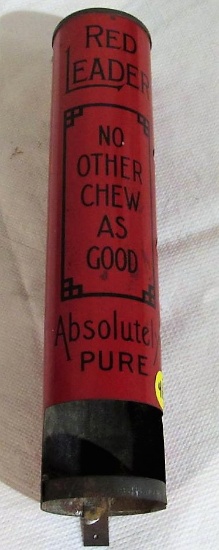 Red Leader chewing tobacco metal dispenser