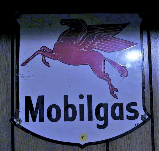 Mobil Gas metal sign