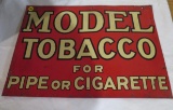 Model tobacco advertising metal sign