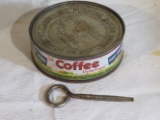 Butternut coffee tin w/ coffee tin opener