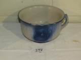 antique blue crock bowl / cup