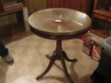 Wood end table W glass top