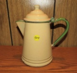 beige enamel small coffee pot