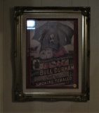 Framed Bull Durham advertising poster