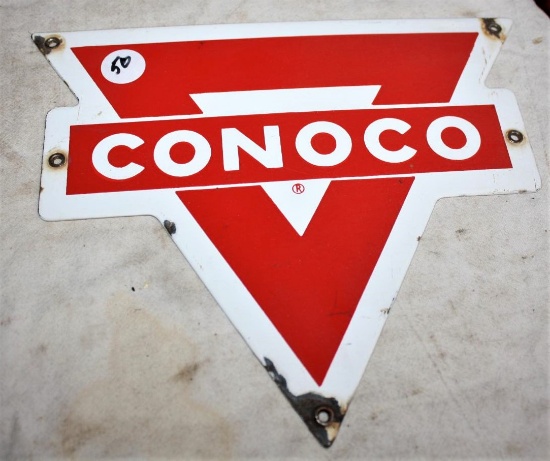 Rare Porcelain Conoco Pump Sign