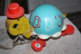 Fisher Price Pull Toy Tip Toe Turle 1962