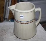 Large Red Wing Grey Line Crock Pitcher