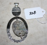 Sterling Pendant Large Beautiful Stone