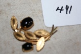Gold Fill and Onyx Brooch