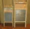 2 wood advertising washboards