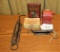 Misc items ( rope roller, tobacco tin, scale, soap bar)