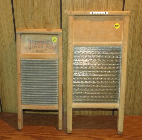 2 wood advertising washboards