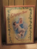 framed Olympia beer poster