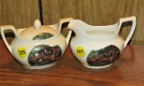 R S Germany leopard sugar and creamer
