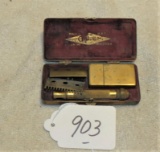 antique brass razor & case