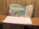 Pittsburgh Waterspar Enamel cardboard sign