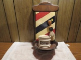 wood barber pole W brush (cup not included)