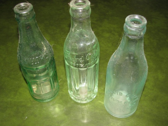 3 Clear Glass Bottles