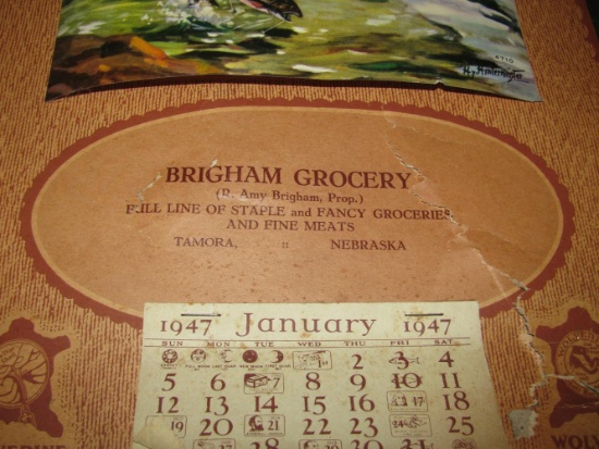 Brigham Grocery Calendar From 1947