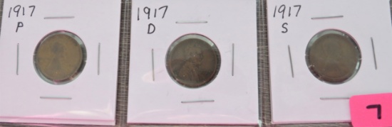 3 Lincoln Wheat Cents