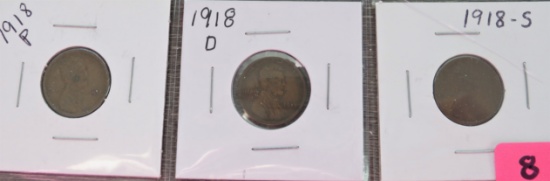 3 Lincoln Wheat Cents