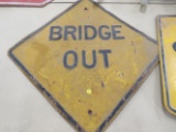 Diamond shape Bridge out sign