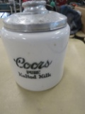 Coors Pure Malted Milk Ceremic Container