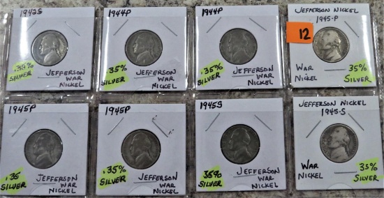 (8) Jefferson Nickels