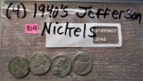 (4) 1940s Jefferson Nickels