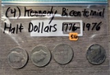 (4) Kennedy Bicentennial Half Dollars