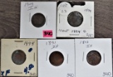 (5) Indian Head Cents