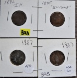 (4) Indian Head Cents