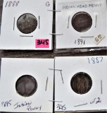 (4) Indian Head Cents