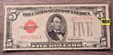 1928C Red Seal $5 Certificate