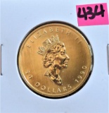 1990 Elizabeth $50 1oz Gold Canada Coin