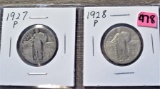 1927-P, 1928-P Standing Liberty Quarters