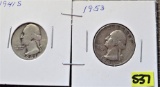 1941-S, 1953 Washington Quarters