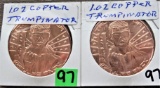 (2) 1oz Copper Trumpinator Coin