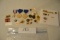 Assortment military ribbons, buttons & lapel pins