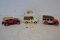 3 diecast vehicles & 1 gold plated mini tractor