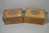 2 wood cigar boxes