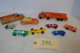 9 metal toy vehicles