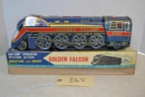 Golden Falcon tin train engine W/box
