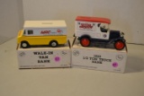 Ertl diecast auto banks ( walk in van, 1923 1/2 ton truck) W/boxes