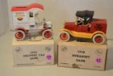 Ertl diecast auto  banks (1918 Runabout1950 delivery car) W/boxes
