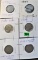 (2) Indian Heads, (2) Buffalo Nickels, (2) V Nickels